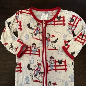 Buckaroo Baby 3-6 M Bamboo Zip One Piece Cowboy Cowgirl Western Footed Pilling